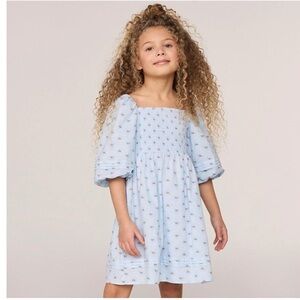 Floral SMOCKED BUBBLE SLEEVE DRESS